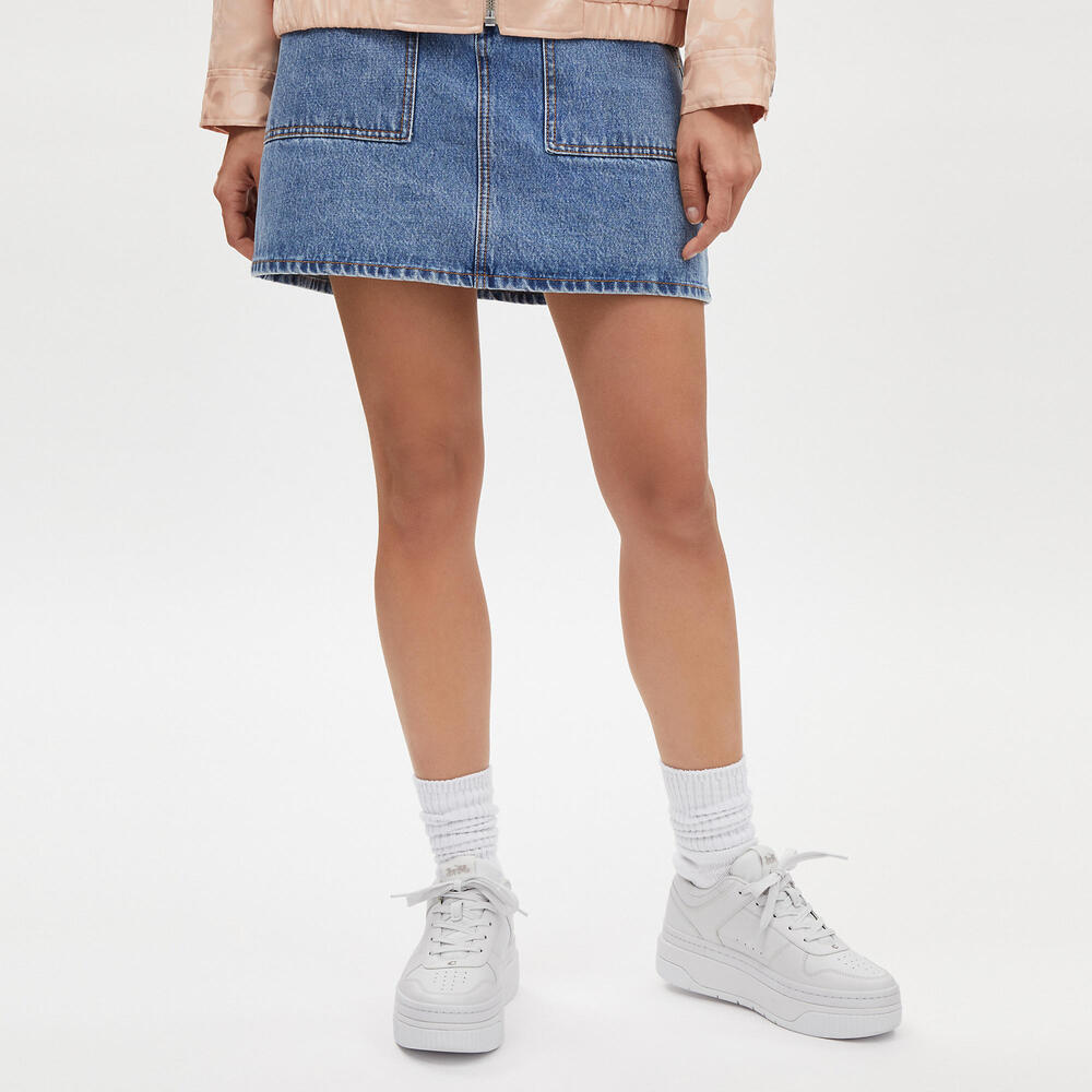 SOLD - COACH LEATHER PLATFORM SNEAKERS IN WHITE